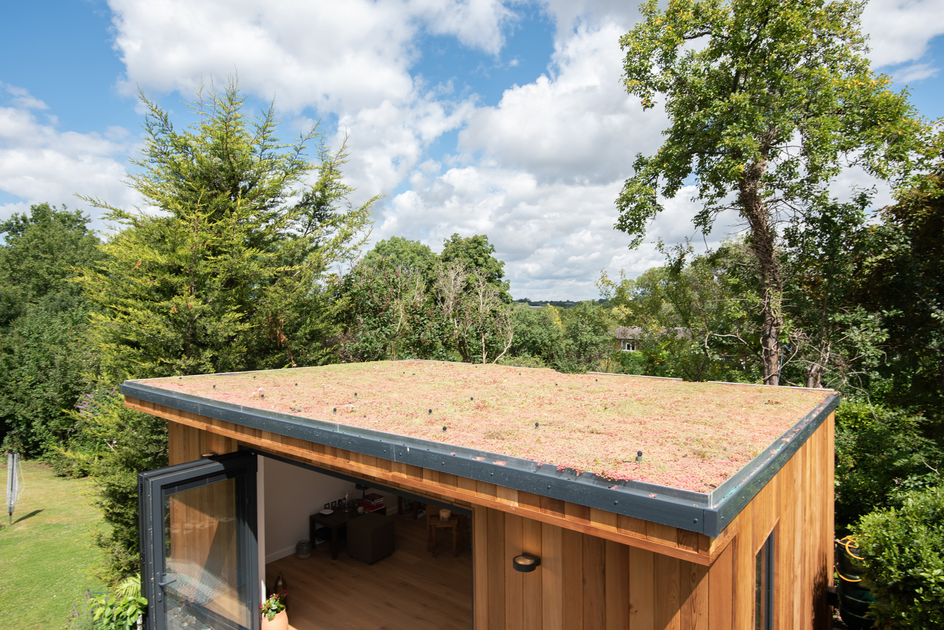 garden room with green roof