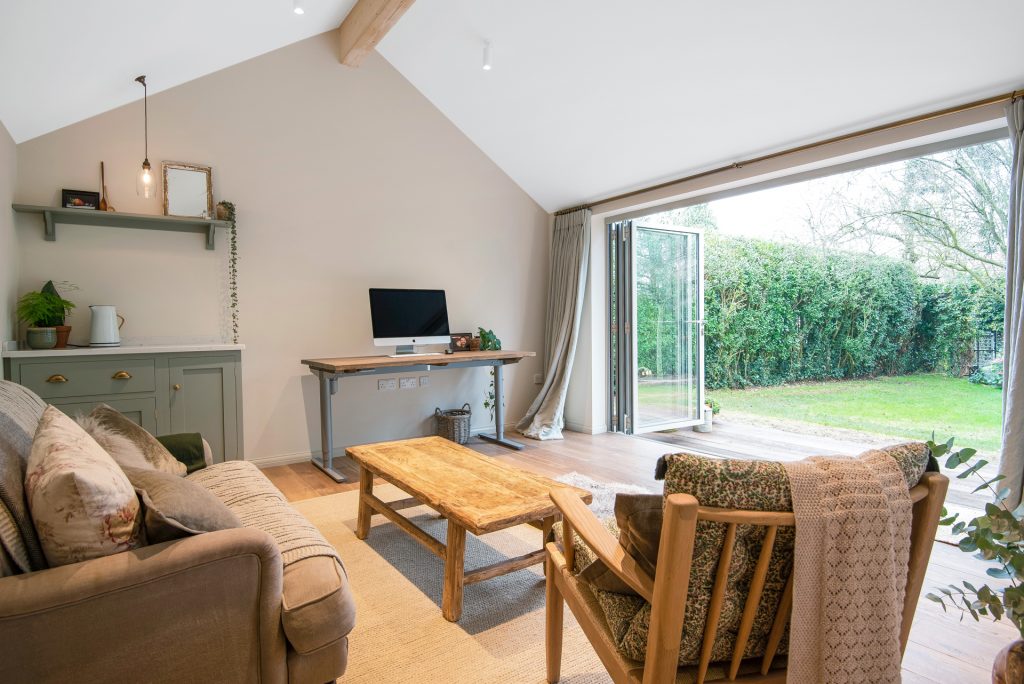 Garden room with pitched roof