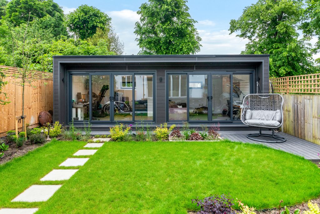 garden room with large bifold doors