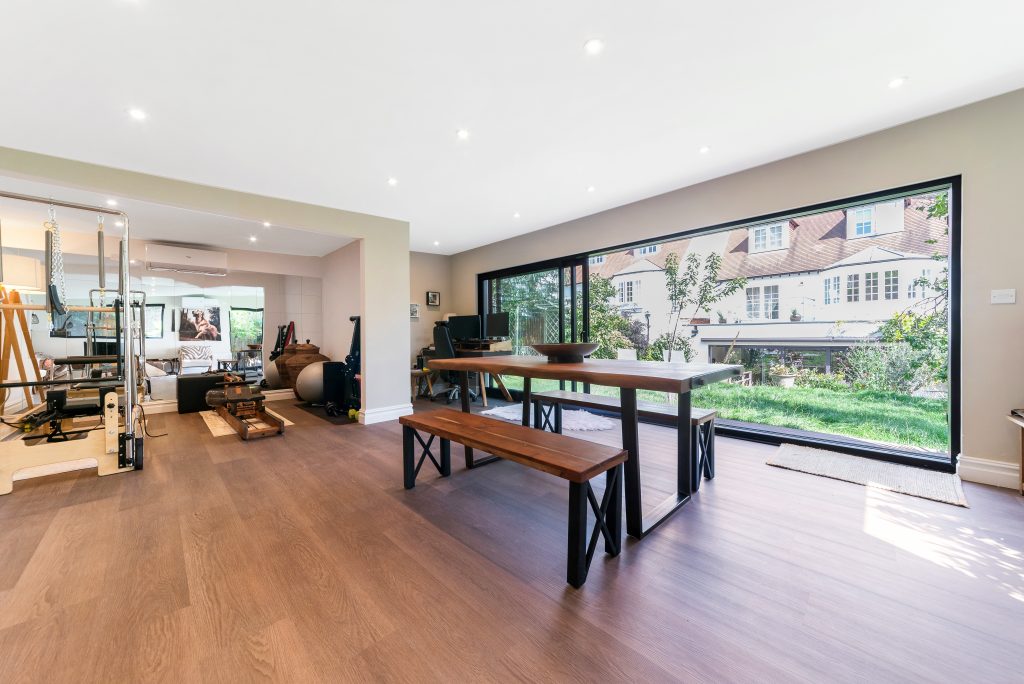 london garden room with bi-fold doors